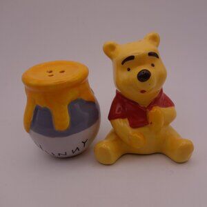 Disney Winnie the Pooh and "Hunny" Pot Ceramic Salt and Pepper Shakers